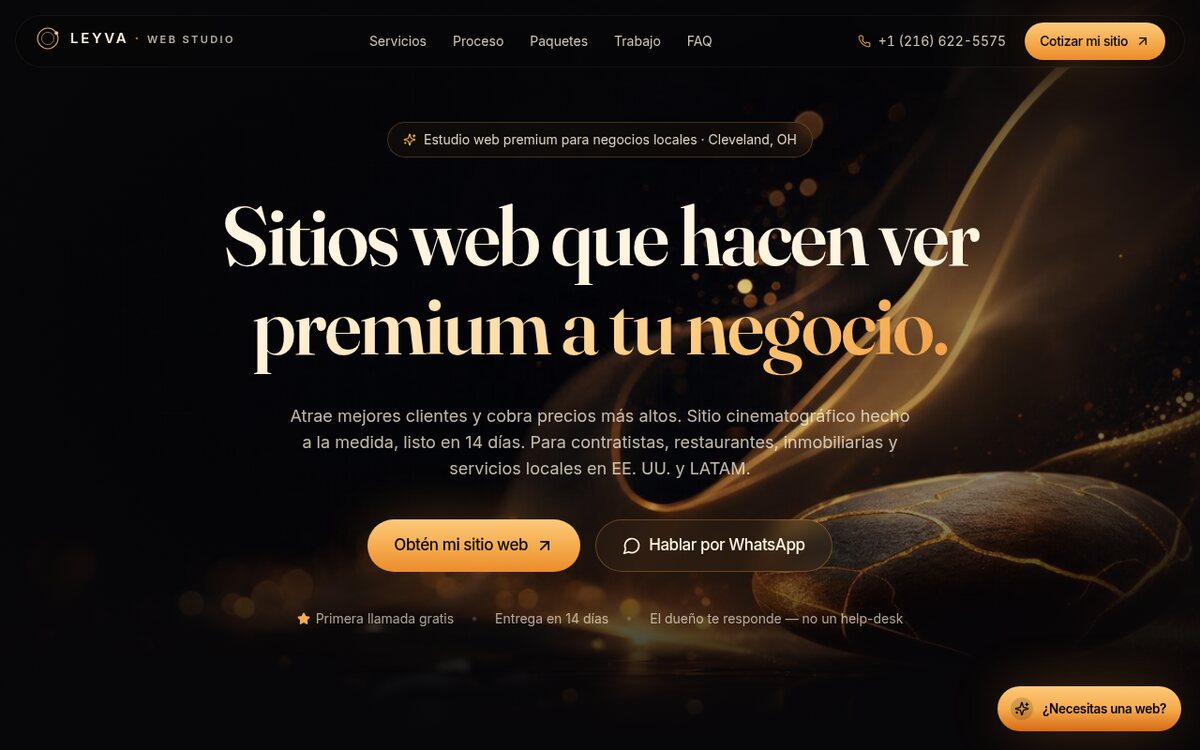 Leyva Web Studio — sitio web de Estudio web · Sitio oficial diseñado por Leyva Web Studio en Cleveland, Ohio